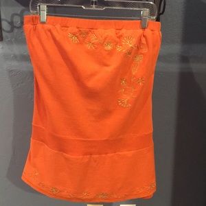 Passport Orange strapless top